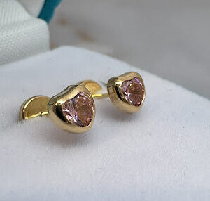ABRIDORES ORO 18 KT - CORAZONES CON ROSA DE FRANCIA