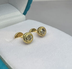 abridores oro 18 kt - Labrados con zafiros blancos