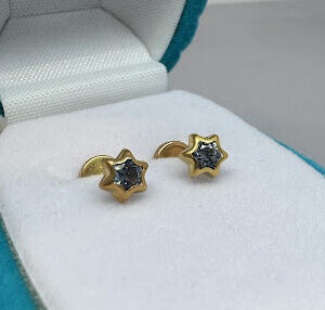 abridores oro 18 kt - Estrellas con zafiros Azules
