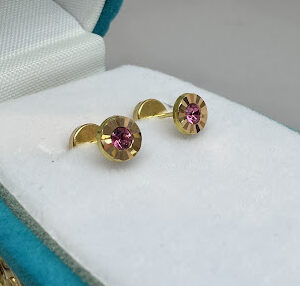 abridores oro 18 kt - facetados con rosa de francia