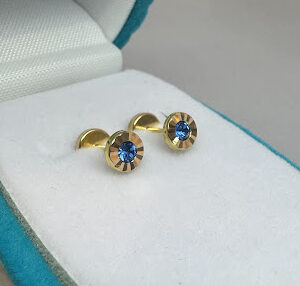 ABRIDORES ORO 18 KT - FACETADOS CON ZAFIROS AZULES