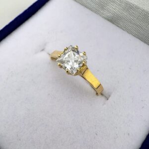 Cintillo Oro 18 kt - Solitario Zafiro Baguette