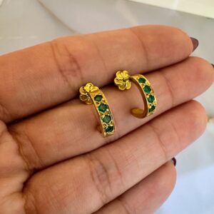 Aros Oro 18 kt - Media Argollitas Esmeraldas