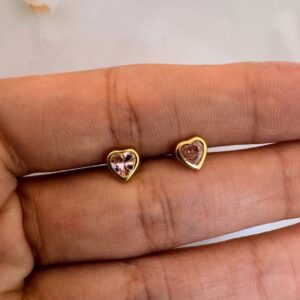 Aros Oro 18 kt - Corazones Rosa de Francia 5 mm