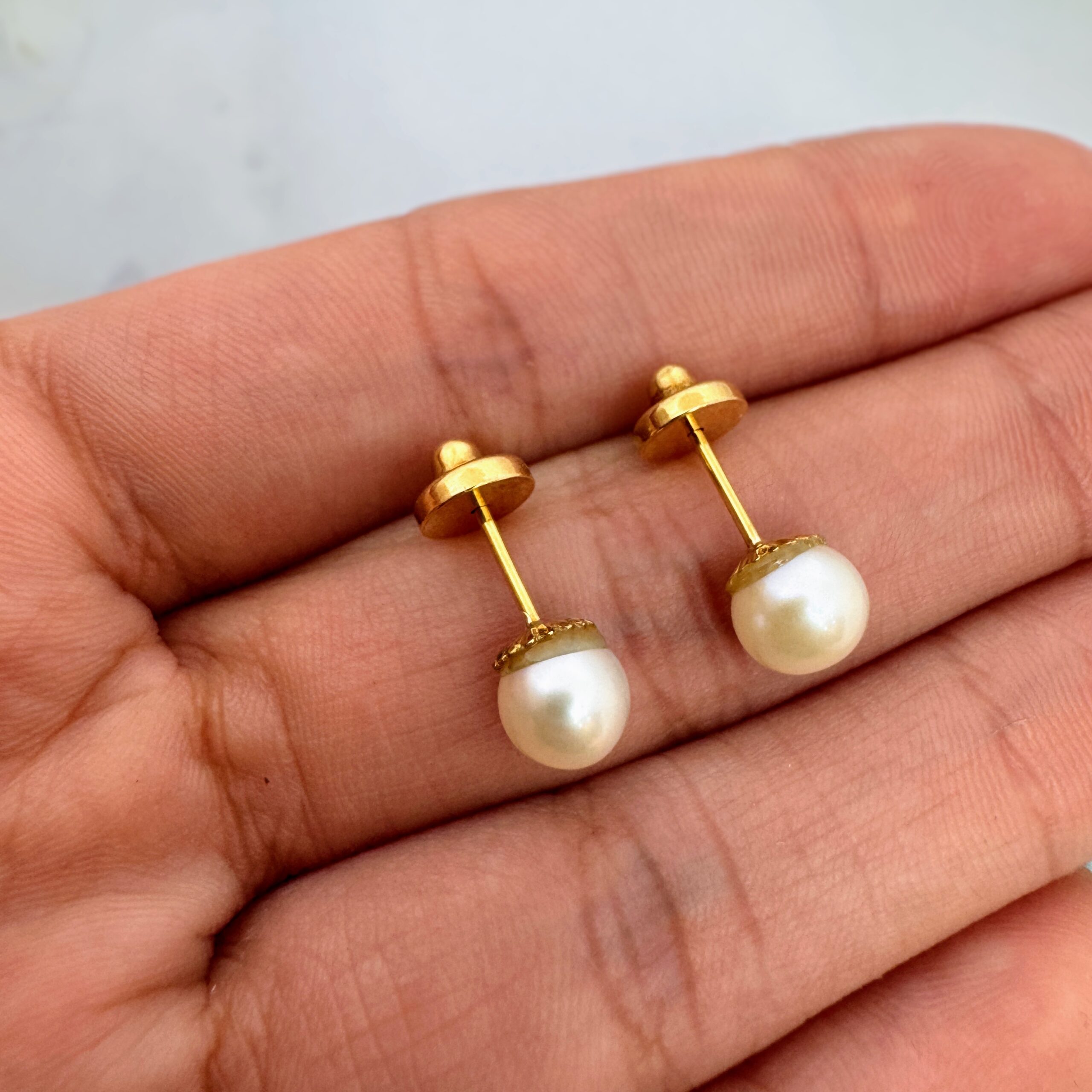 Aros Oro 18 kt - Perlas de Cultivo 6 mm