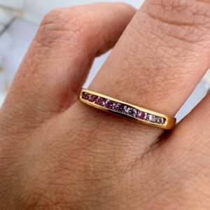 Cintillo Oro 18 kt - Medio Riviere con Rosa de Francia