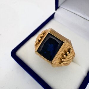 Anillo Oro 18 kt - Sello Azul