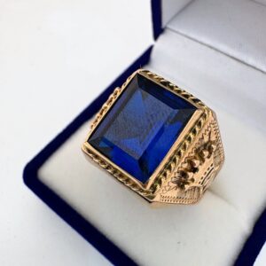 Anillo Oro 18 kt - Sello Azul