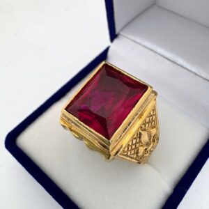 Anillo Oro 18 kt - Sello Rojo