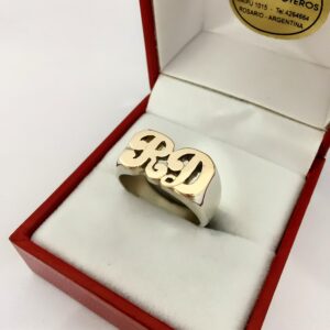 Anillo plata y oro
