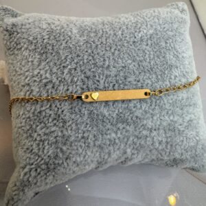 Pulsera de identidad Oro 18kt - Corazon en relieve