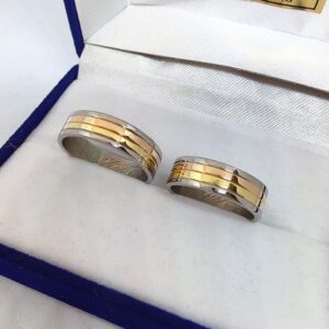 Alianzas Cintas 12,5 - Tricolores base blanca (oro 18 kt)