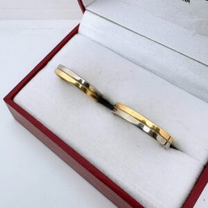 Alianzas cintas 4,5 - Mitad oro blanco (oro 18 kt)