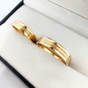 Alianzas Cintas 6,5 - 3 partes iguales centro Fresado (oro 18 kt)