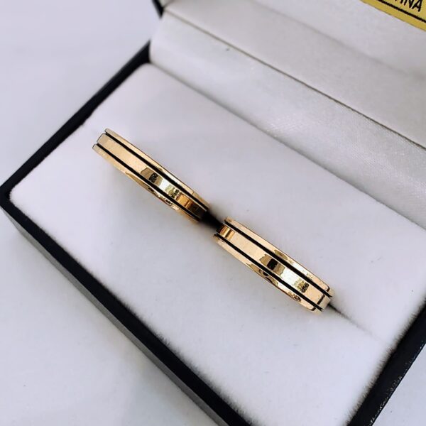 Alianzas Cintas 6,5 - Con dos lineas de Esmalte (oro 18 kt)