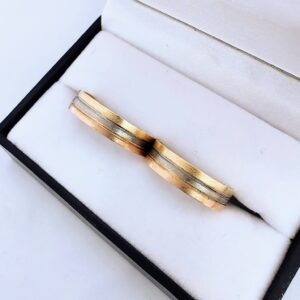 Alianzas Cintas 8,5 - tricolor fresadas (oro 18 kt)
