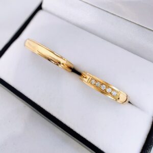 Alianzas Italianas 5,5 - Bachi con 5 zafiros blancos (Oro 18kt)