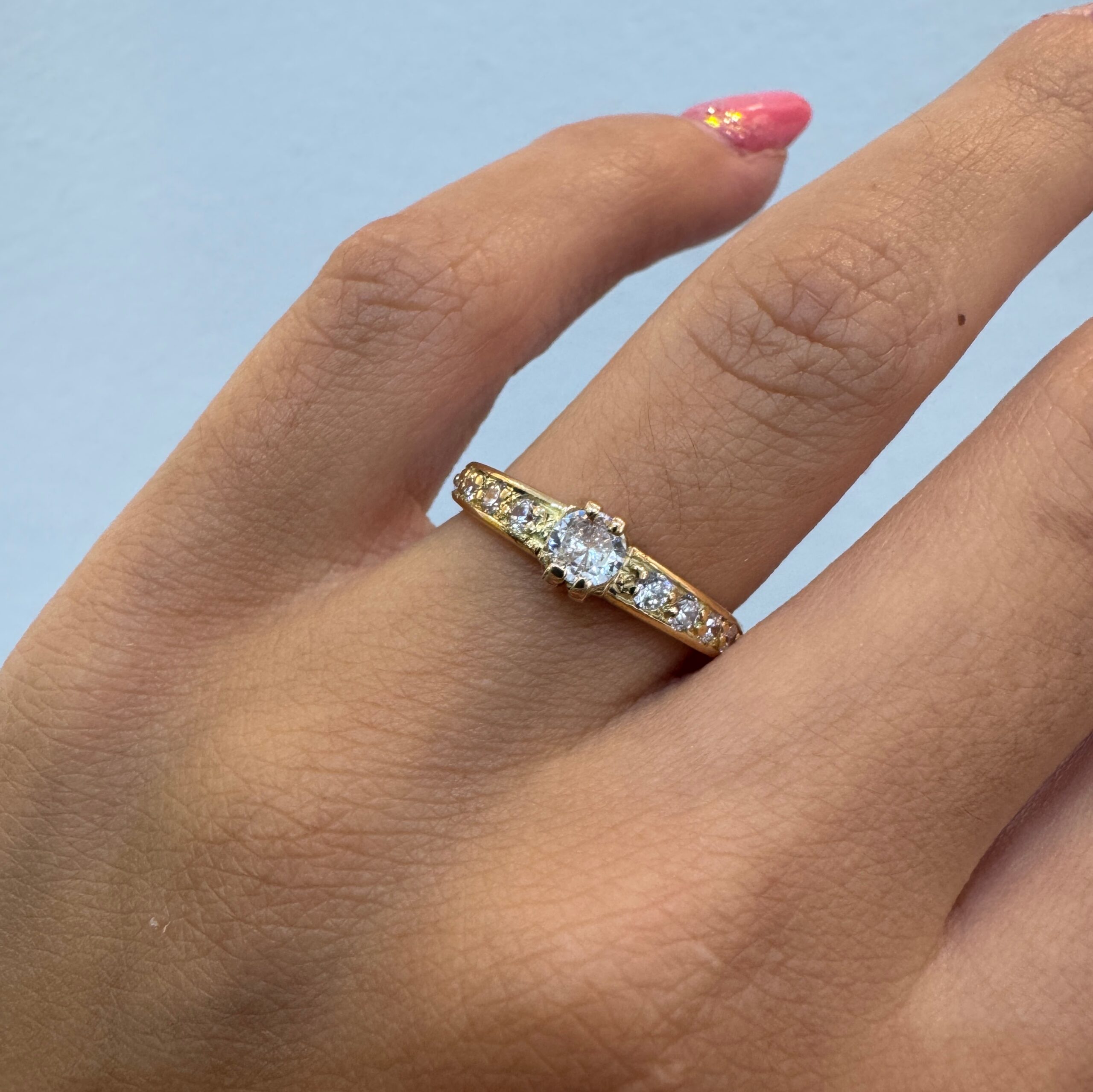 Cintillo Oro 18kt - Zafiros Blancos - Imagen 2