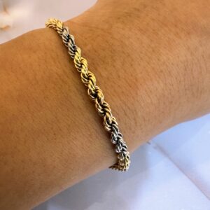 Pulsera Oro 18kt - Soga tricolor 4,5 - 18cm