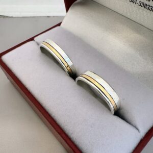 Alianzas Plata y Oro - Cintas con Borde de Oro Pulidas