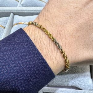 Pulsera Oro 18kt - Soga Tricolor 21cm - 5,7